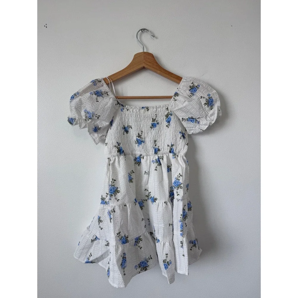 TJ Maxx Little Girls' Smocked Dress – White & Blue – Size 5 – NWOT - Picture 4 of 4